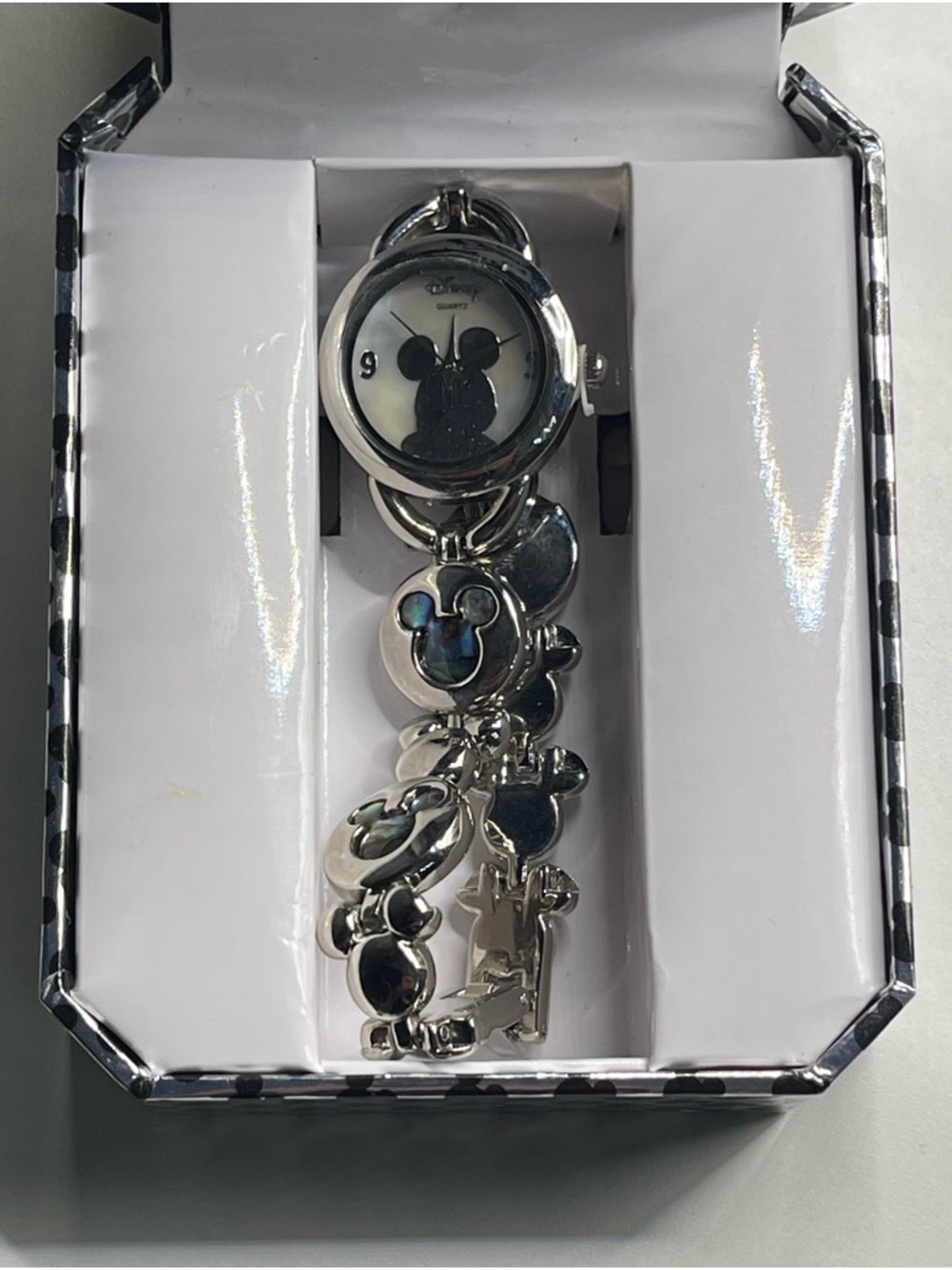 Disney Silver-tone Mickey Mouse Bracelet Watch with Logo Accents - Picture 3 of 5